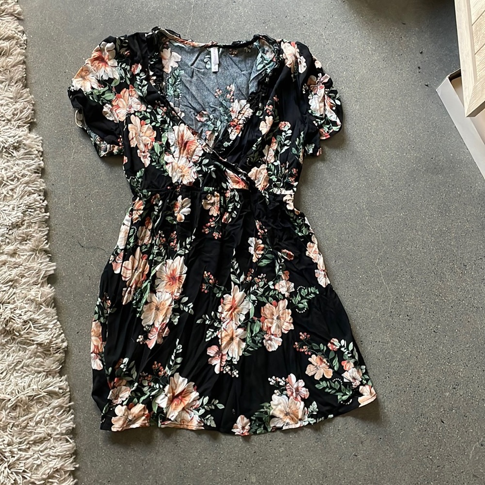 Black floral dress